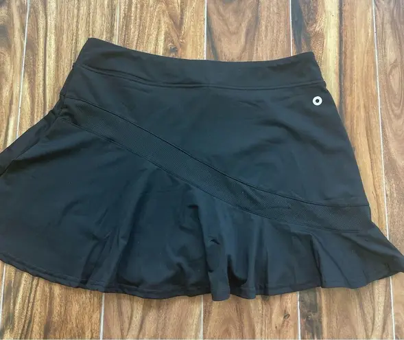Ekouaer NWT Black Mesh Tennis Skirt w/Shorts Underneath Size XL