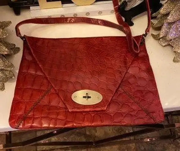 Carla Mancini red envelope style crossbody purse