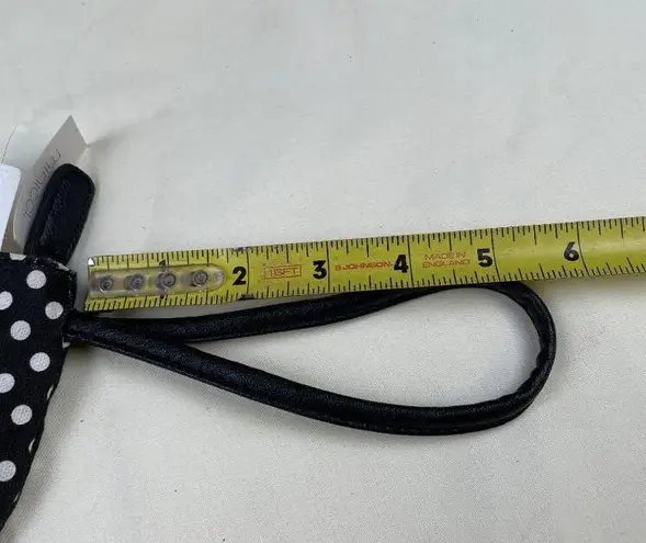 Minicci Women's Black & White Polka Dot Clutch with rose/Bag small SKU 4788