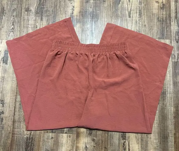 Adrianna Papell  Womens Coral Wide Leg Pants High Rise Designer Size Medium