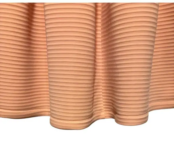 Versona Peach Textured FlarePleated Lined Stretch Skater Skirt