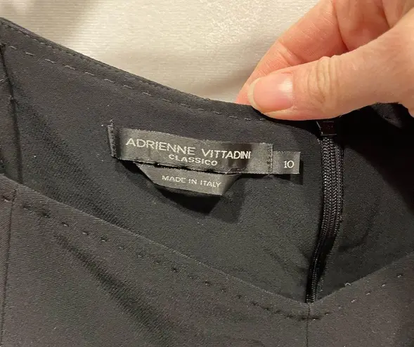 Adrienne Vittadini Sexy Y2K black sheath dress back slit midi length lined