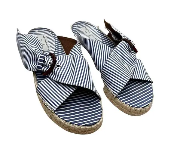 TABITHA SIMMONS for G Label Richie Striped Slide Sandals Women's Sz.39 Blue Size 8.5