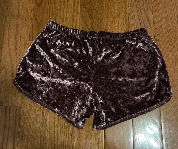 Popular 21 dolls kill purple velour velvet crushed lounge low rise shorts