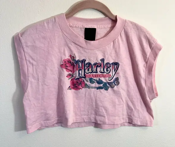Harley Davidson 3D Emblem Women’s Pink Crop Top Large