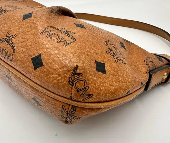 MCM Cognac Visetos leather crossbody or shoulder bag