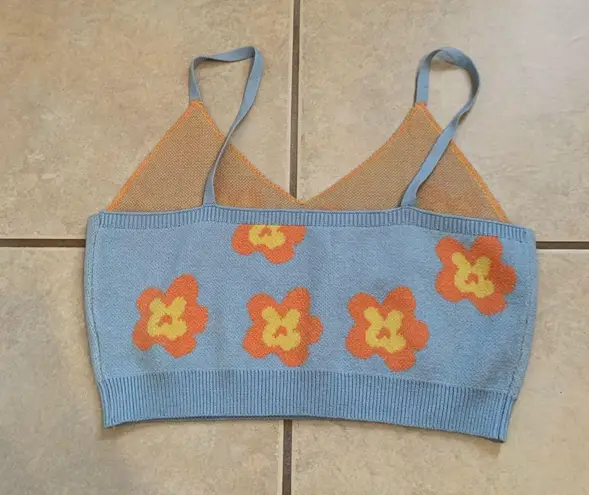 Cider  Pastel Knit Top with Floral Accents - Image 2