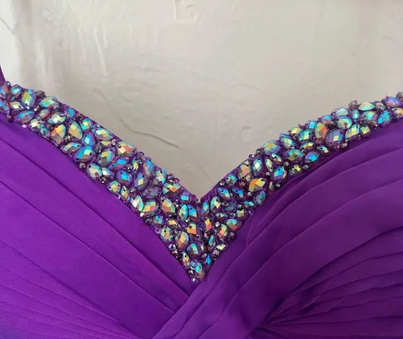 La Femme NWT  strapless sweetheart electric purple gown prom dress size 2