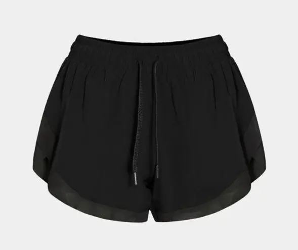 Halara NEW  Drawstring Contrast Mesh 2-in-1 Shorts Black Small