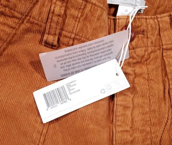 Outerknown Lou Corduroy Pants Ankle Wide Leg High Rise Women’s Size 24 Orange