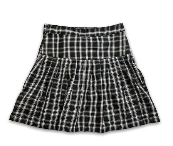 Sim & Sam NWT Black White Plaid Pleated Flat Front Wrap Mini Skirt Sim Sam New Schoolgirl