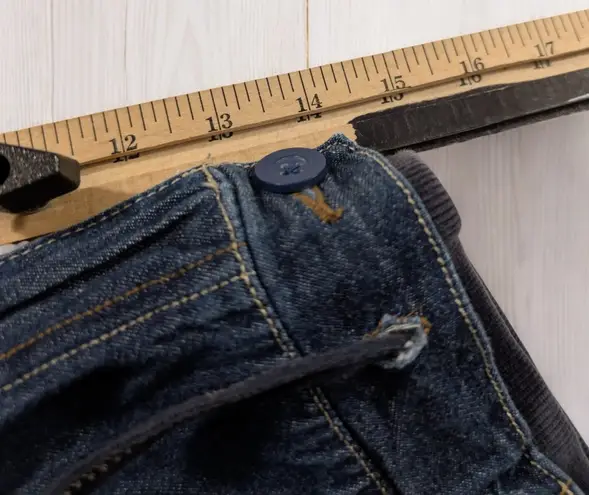 1990's Essentials Cargo Jeans Plus Size 26/28 Elastic Waistband Drawstrings Pants Pockets Vintage