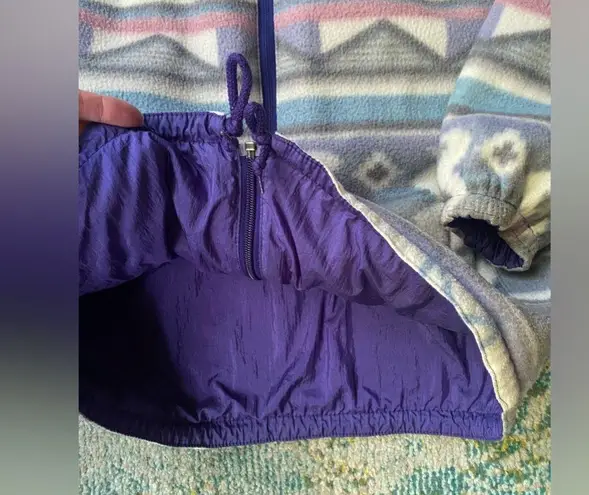 Vintage Winter Spirit purple reversible fleece lined toggle waist coat, size M/L Size L