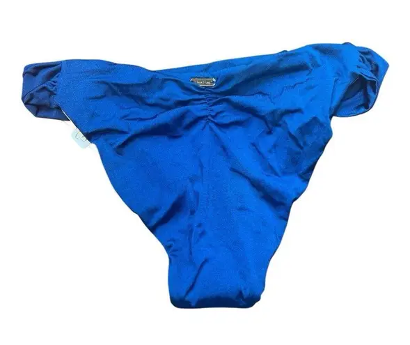 Beach Bunny Ella Sweetheart Symi Blue Swim Bikini Bottom Size Large Ruching