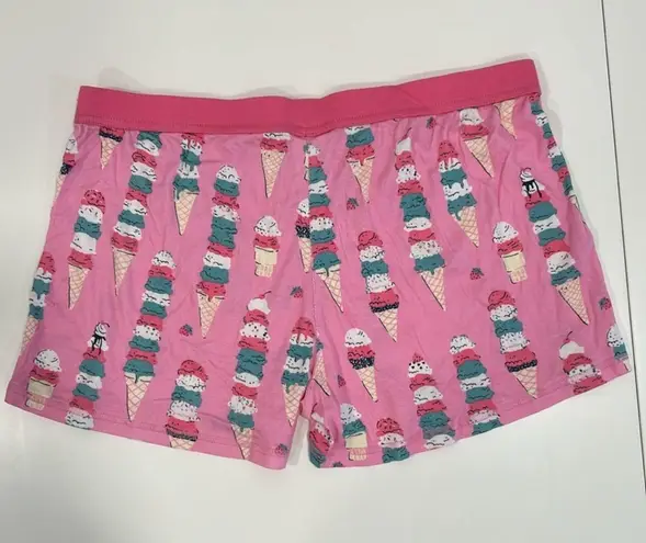 Munki Munki NWOT Nite Nite  Pink Elastic Waist Ice Cream Cone Large Sleep Shorts