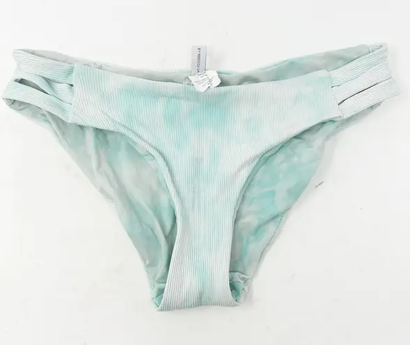 Becca Womens Tie Dye Crystal Ribbed Knit Plunge Cutout Low Rise Bikini Set M