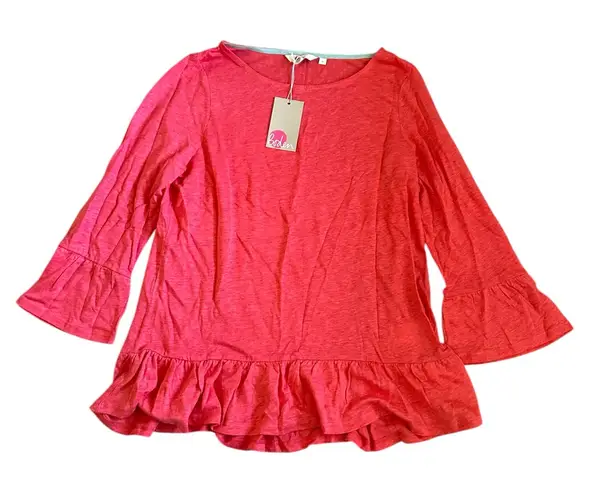 Boden Linen Flare Jersey Top Pink Size M