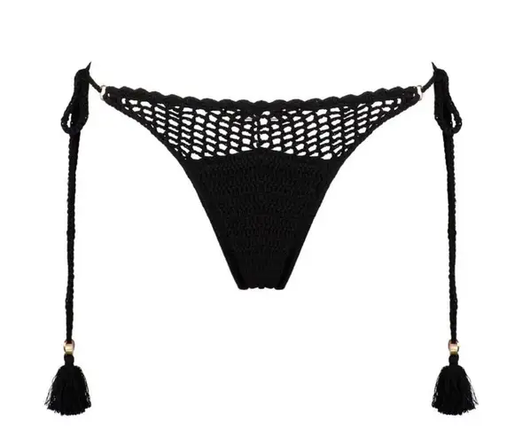 Tigerlily black capri crochet bikini set