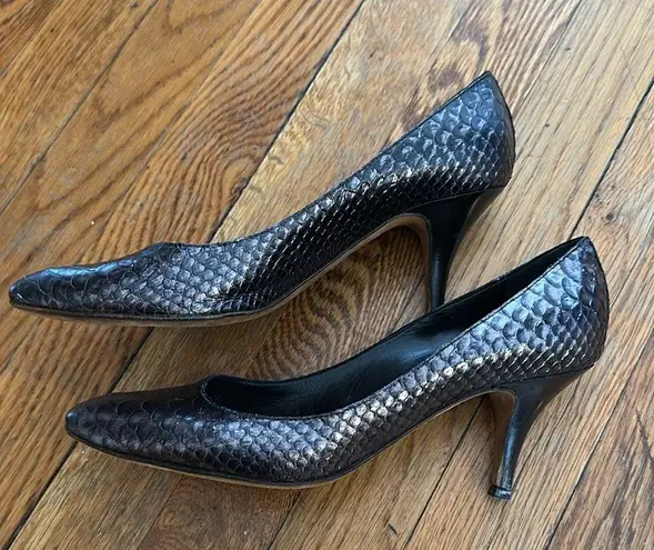 Giuseppe Zanotti black snakeskin pumps good condition made in Italy 37.5