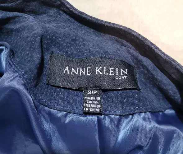 Anne Klein  Blue Suede Leather Jacket - Size Small