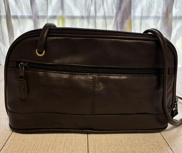 CB c.b. collections Brown Leather Crossbody Purse