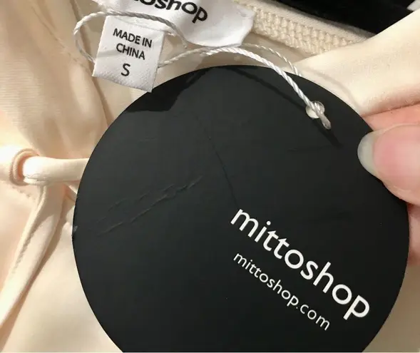 Mittoshop Short-Sleeve Hoodie, Cream, Ivory, Size S