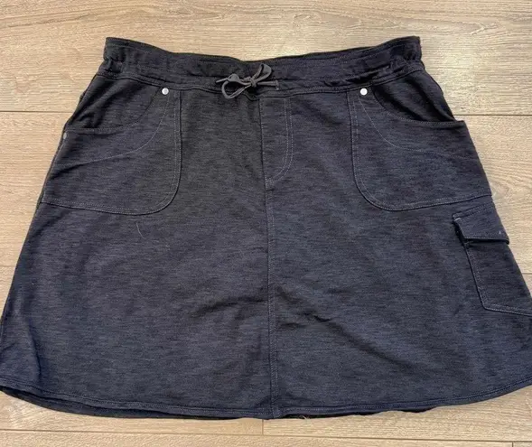 Kuhn Casual Black Cargo Skort Pockets and Built in Shorts Hiking Athletic Golf L Size L