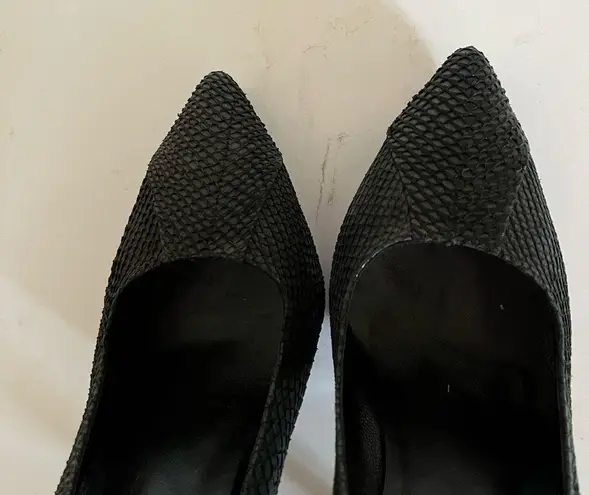 Jenni Kayne Black Suede Snakeskin Pump Heels