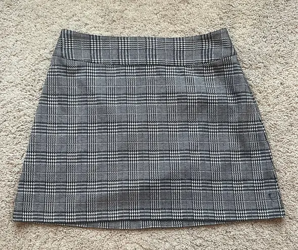 Maison Jules Red Black And White Plaid A-line Skirt