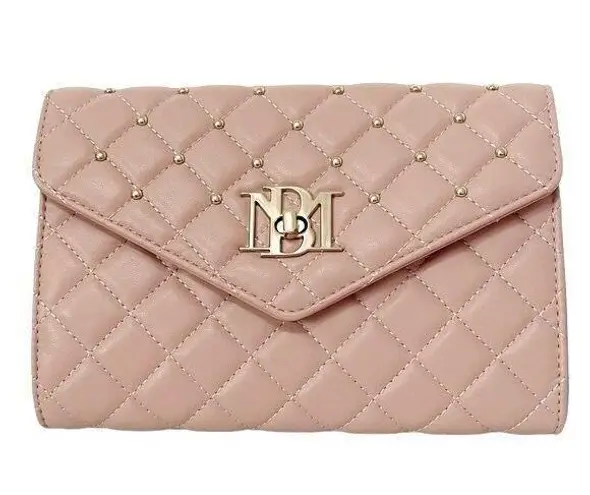 Badgley Mischka NWT Vegan Leather Purse Diamond Quilted Blush Pink Crossbody Bag