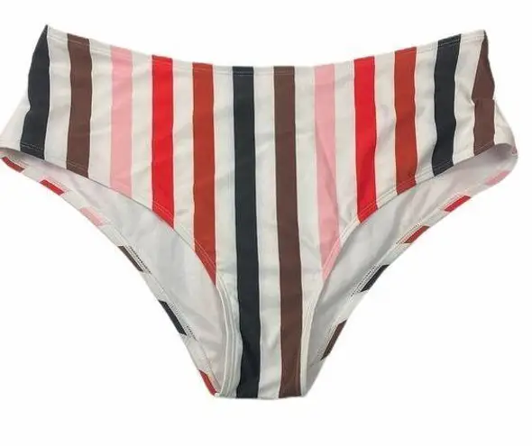 Zaful  1X High Waisted Stripe Bikini Bottom Only