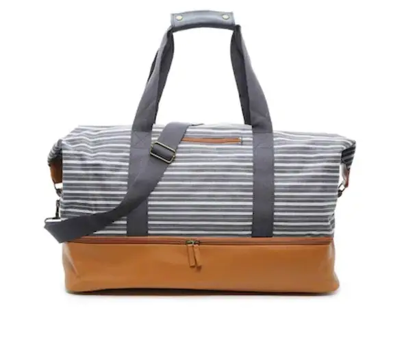 DSW Navy Striped Weekender Travel Bag New w/Tag