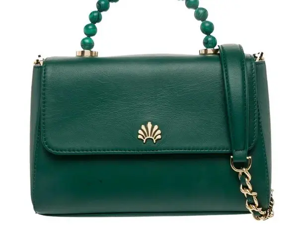 Lele Sadoughi Leather Top Handle Bag green