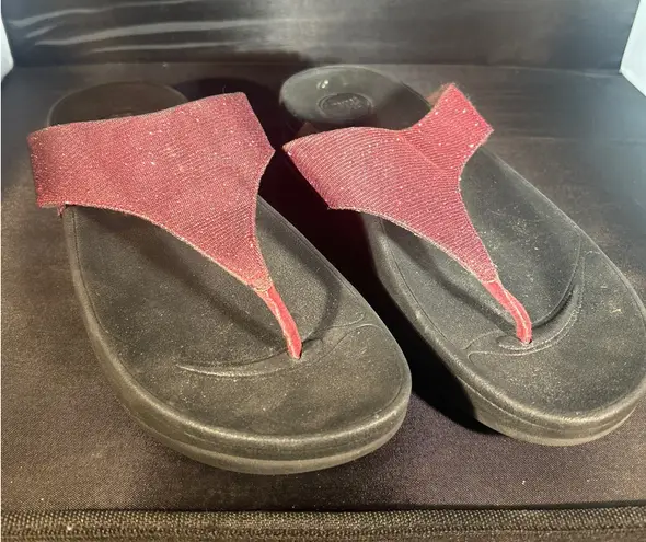 FitFlop iQushion Sparkle Glitter Flip Flops Sandals Womens Shoes Size 8