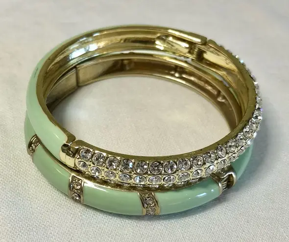 Enamel and Crystal Cuff Set