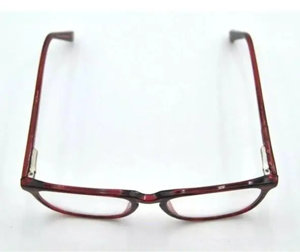 5TH & Madison " ELANA WIN " Transparent Red Striped Reading Glasses Frames Only