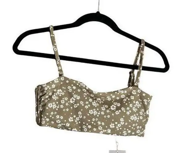 ANDIE NWT  Swim The Bora Bora Top Ditsy Floral Olive Size Medium Bikini