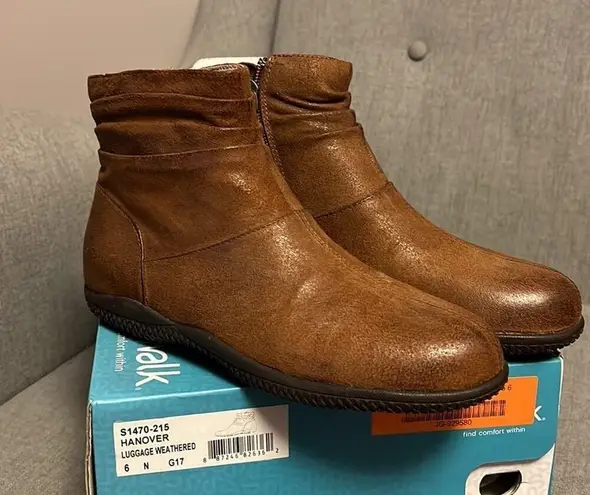 Softwalk Hanover Luggage Weathered brown zipper ankle boot New size 6 Narrow