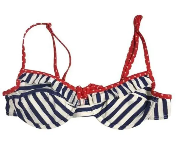 Forever 21  Red White and Blue Retro Nautical Pinup Style Bikini Top Small