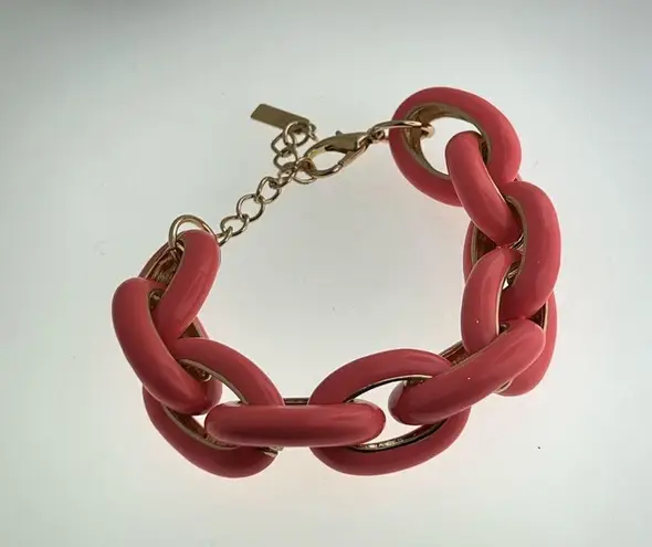 BaubleBar Pink Chain Link Bracelet 7in’