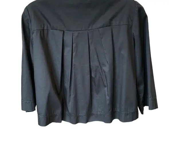 Vintage Shin Choi Swing Jacket Short Size Small White 3/4 sleeve Gold Buttons Black