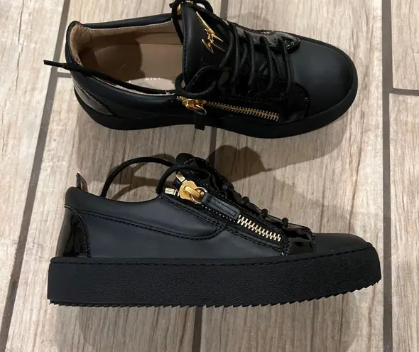 Giuseppe Zanotti Frankie Sneakers Casual Shoes Zipper Shoes Genuine Leather Flat Trainers Runners Designer Shoes