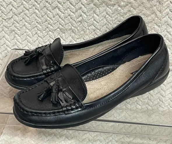 Thom McAn Classic Black Leather Tassel Dark Academia Preppy Loafer Size 8.5W