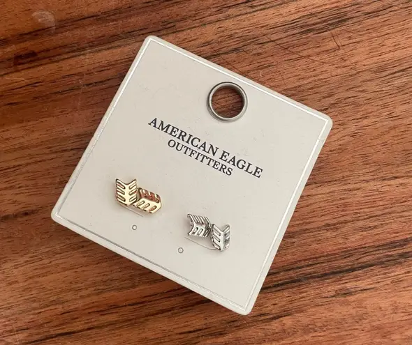 American Eagle Retro AEO Gold & Silver Arrowhead Earrings