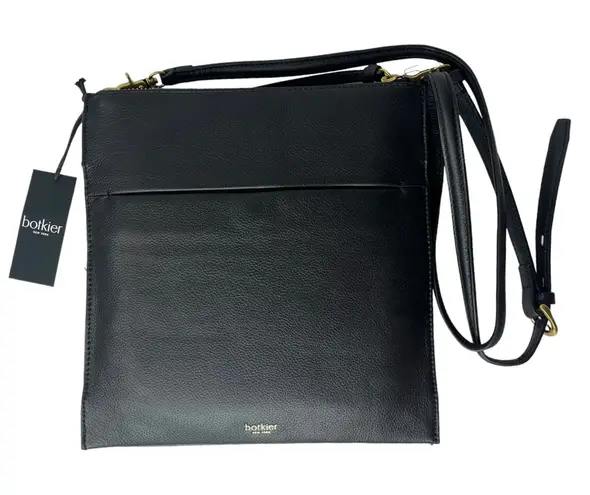 Botkier NEW Chelsea Pancake Black LEATHER CROSSBODY HANDBAG Slingback Zip Purse