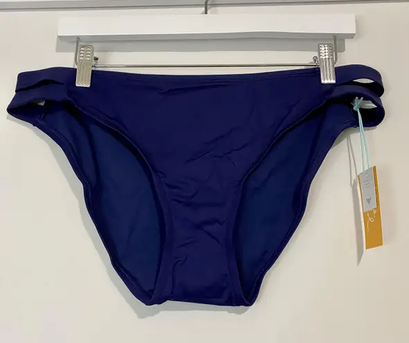 Kona Sol Women’s Medium Coverage Hipster Bikini Swim Bottom Blue Size Large NWT