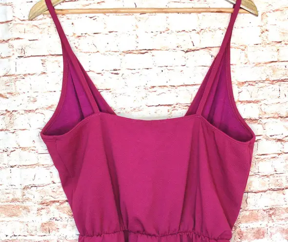The Vanity Room | Magenta V-Neck Skort Romper