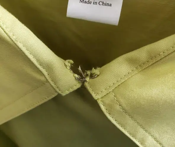 Garnet Hill Women's Small Green Solid Trench, Belted Jacket