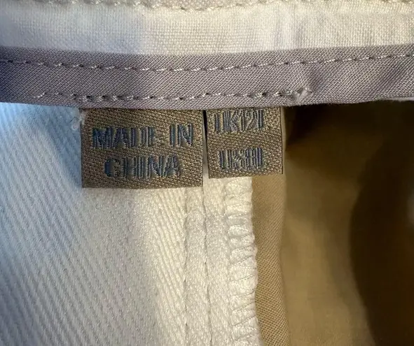 Boden White Denim Front Pleat Skirt size 8 Long Cotton