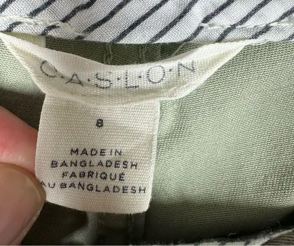 Caslon New NWOT Rolled Cuff Twill Shorts In Green Spring Camo SIZE 8 Summer
